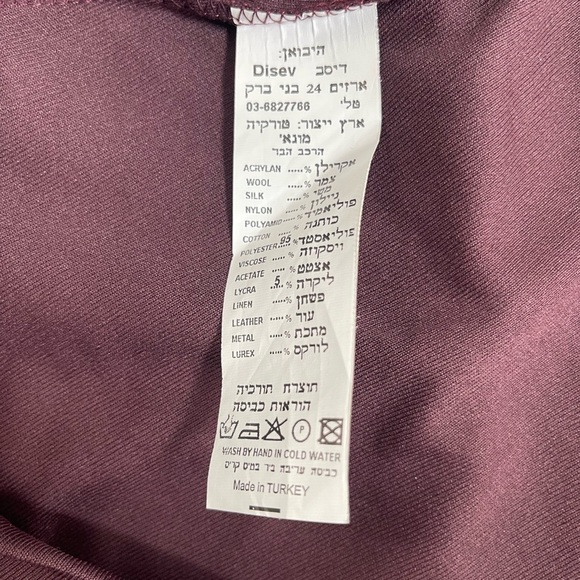 NWT Touch Women Dress Fit to Flare Size 40EU 12US Eggplant Black MIDI Poly Blend - Picture 9 of 11